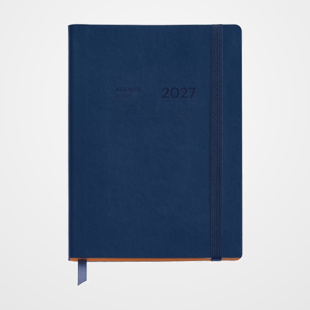 AGENDA ANUAL (2026-27) MIQUELRIUS 18 MESES COSIDA tapa SIMIL PIEL 140x190 S/V MARINO