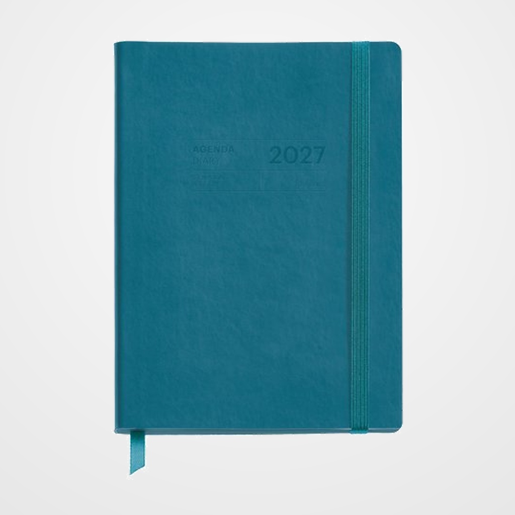 AGENDA ANUAL (2026-27) MIQUELRIUS 18 MESES COSIDA tapa SIMIL PIEL 140x190 S/V PETROLEO