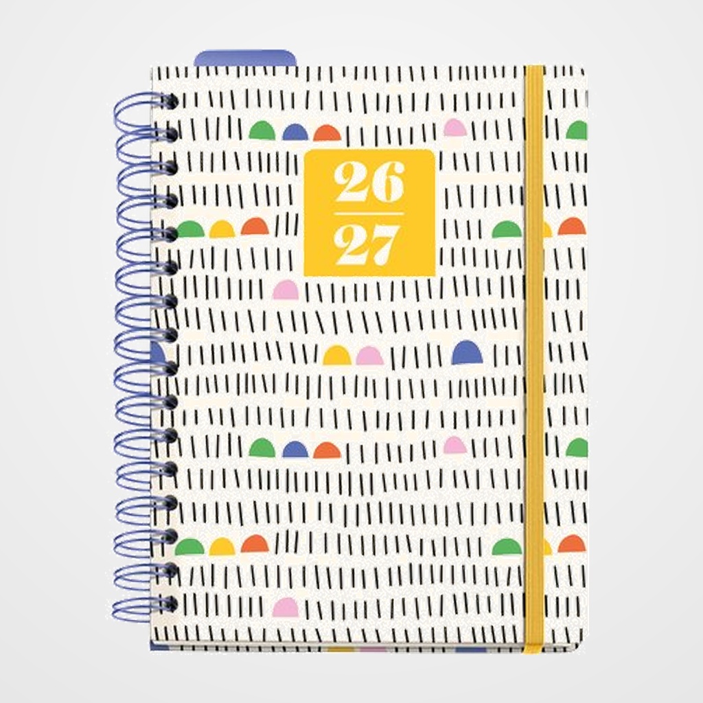 AGENDA ESCOLAR (2026-27) MIQUELRIUS ANNE LEHMAN WIRE-O tapa EXTRA con GOMA PLUS 4º 170x218 S/V APAIS. SUNNY LINESERS