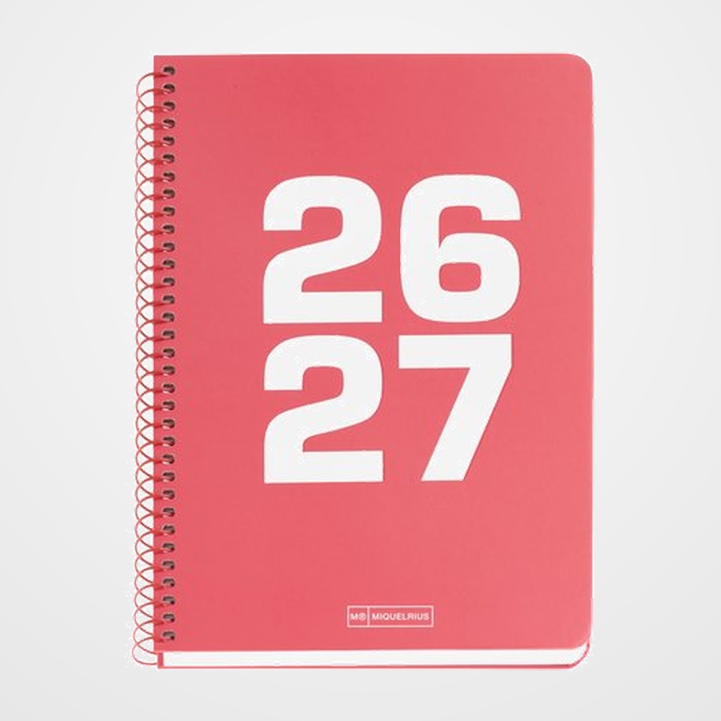 AGENDA ESCOLAR (2026-27) MIQUELRIUS SCHOOL BASIC ESPIRAL tapa EXTRA PLUS 4º 150x213 D/P CORAL