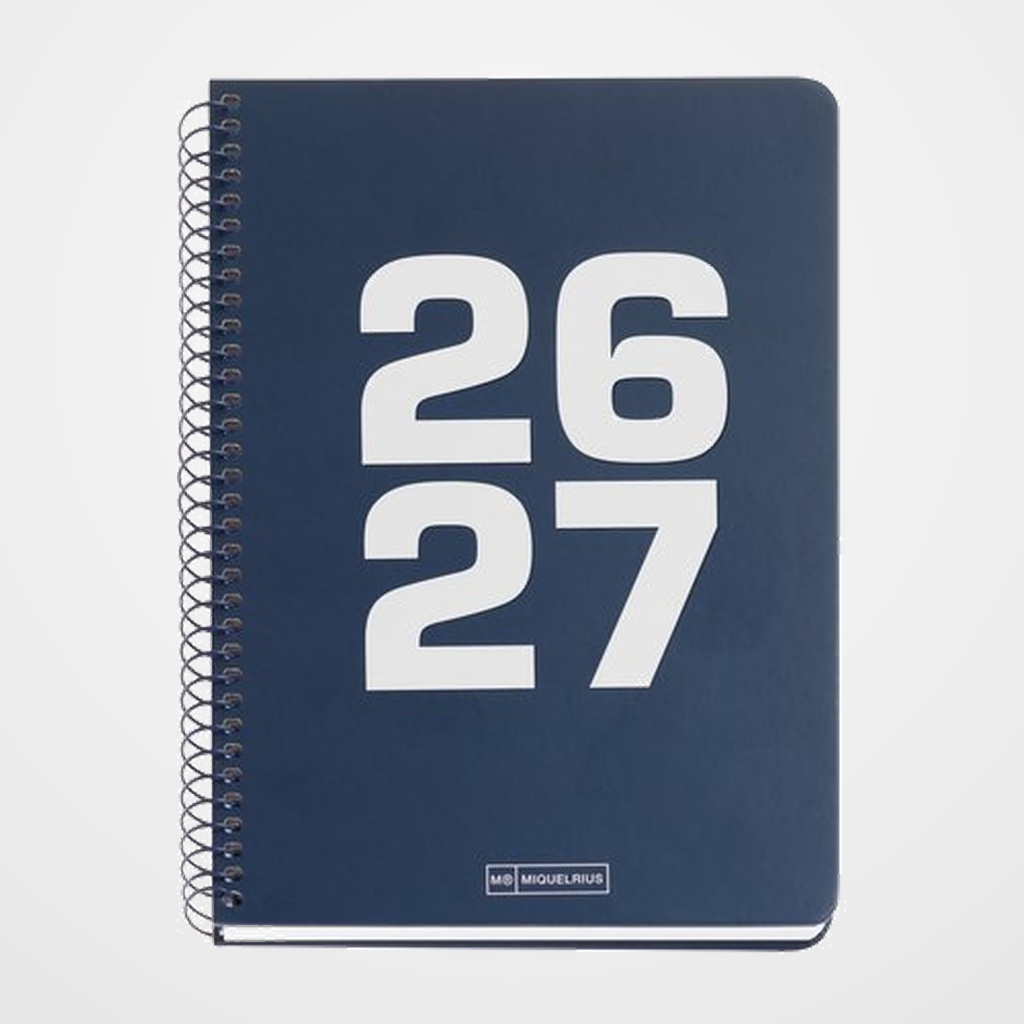 AGENDA ESCOLAR (2026-27) MIQUELRIUS SCHOOL BASIC ESPIRAL tapa EXTRA PLUS 4º 150x213 D/P MARINO