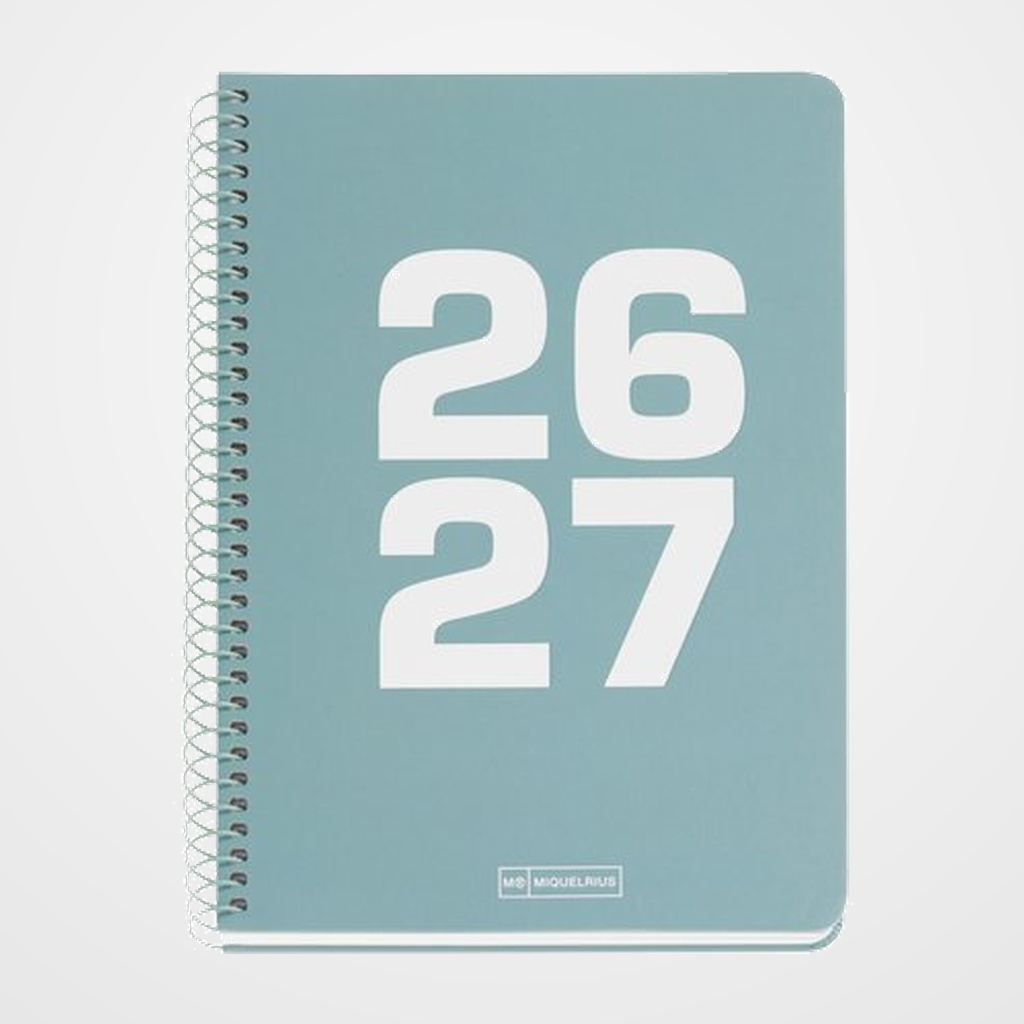 AGENDA ESCOLAR (2026-27) MIQUELRIUS SCHOOL BASIC ESPIRAL tapa EXTRA PLUS 4º 150x213 S/V APAIS. VERDE