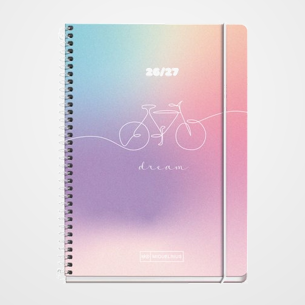 AGENDA ESCOLAR (2026-27) MIQUELRIUS SCHOOL DESIGN ESPIRAL tapa EXTRA con GOMA ACTIVA 8º 117x174 S/V APAIS. DREAM
