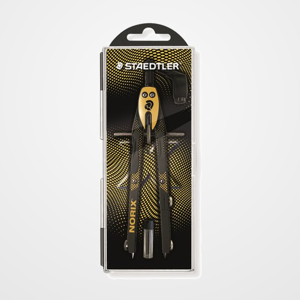 COMPAS STAEDTLER NORIX 555 01 CON TUBO MINAS AMARILLO