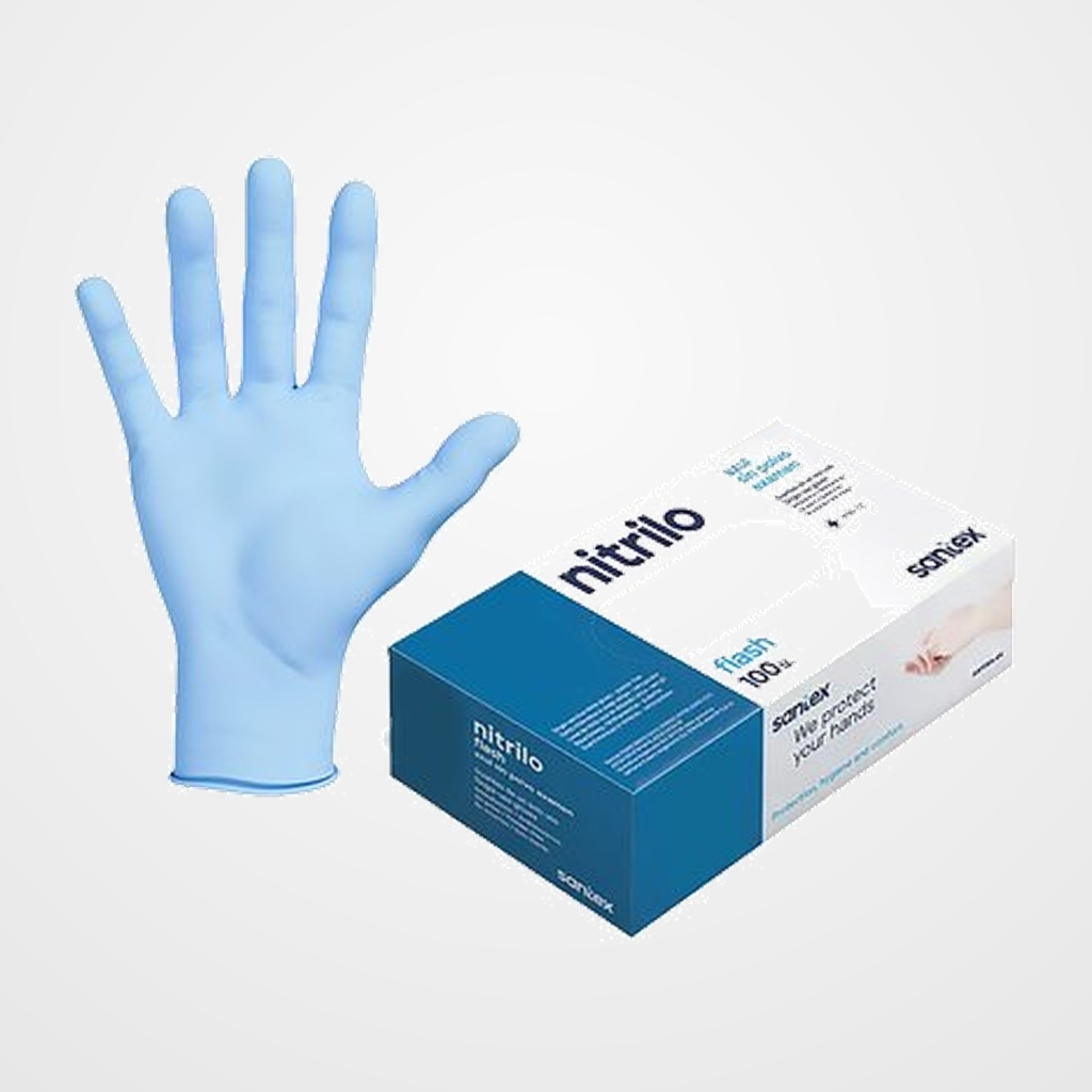 GUANTE DESECHABLE NITRILO SANTEX GD21 AZUL TALLA XL CAJA de 100