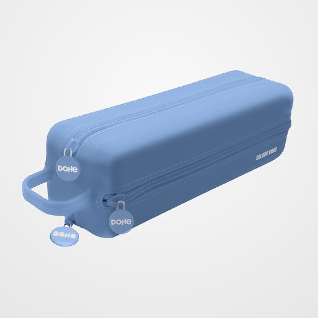 PORTATODO DOHE COLOUR VIBES SILICONA CUADRUPLE con ASA LATERAL AZUL CLARO