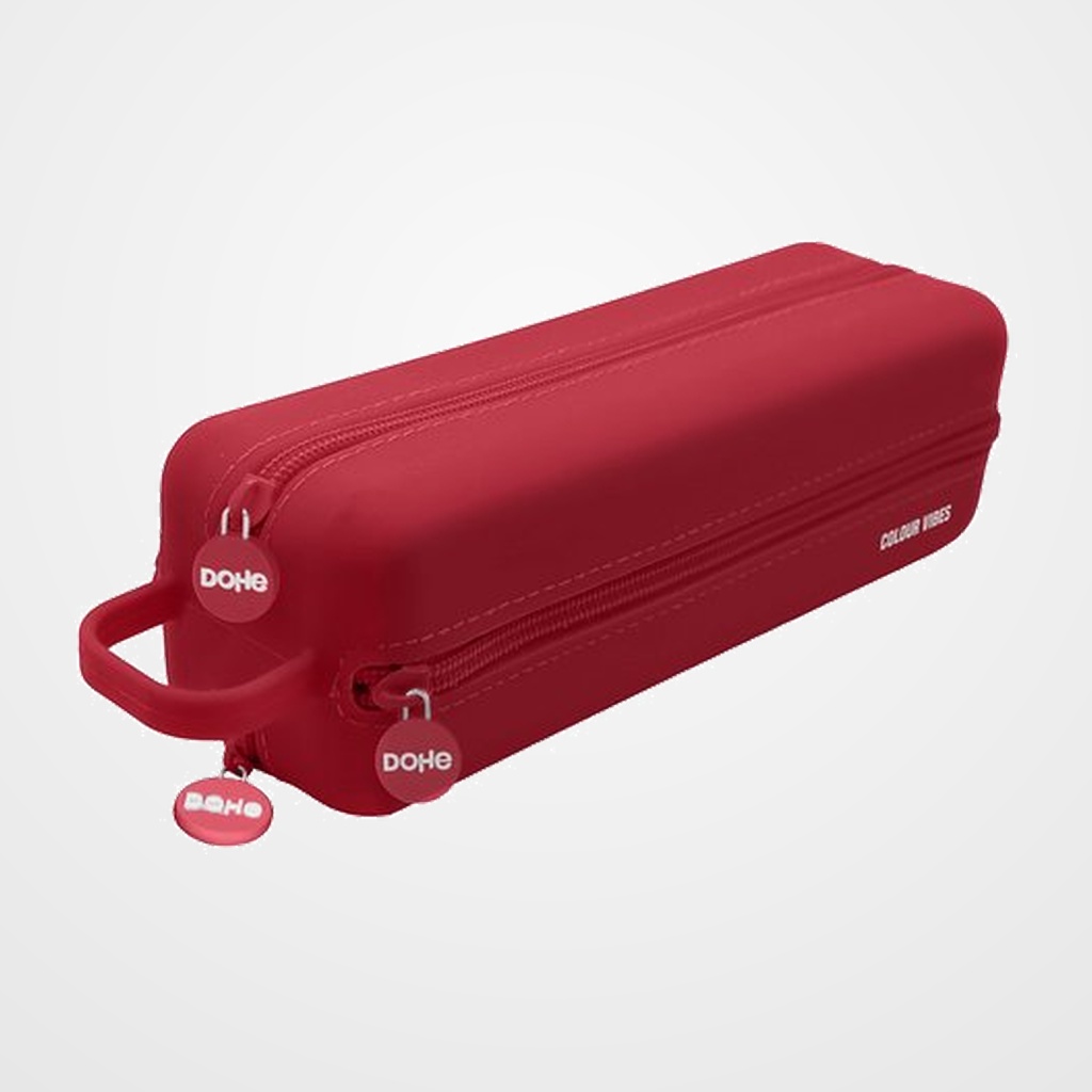 PORTATODO DOHE COLOUR VIBES SILICONA CUADRUPLE con ASA LATERAL ROJO