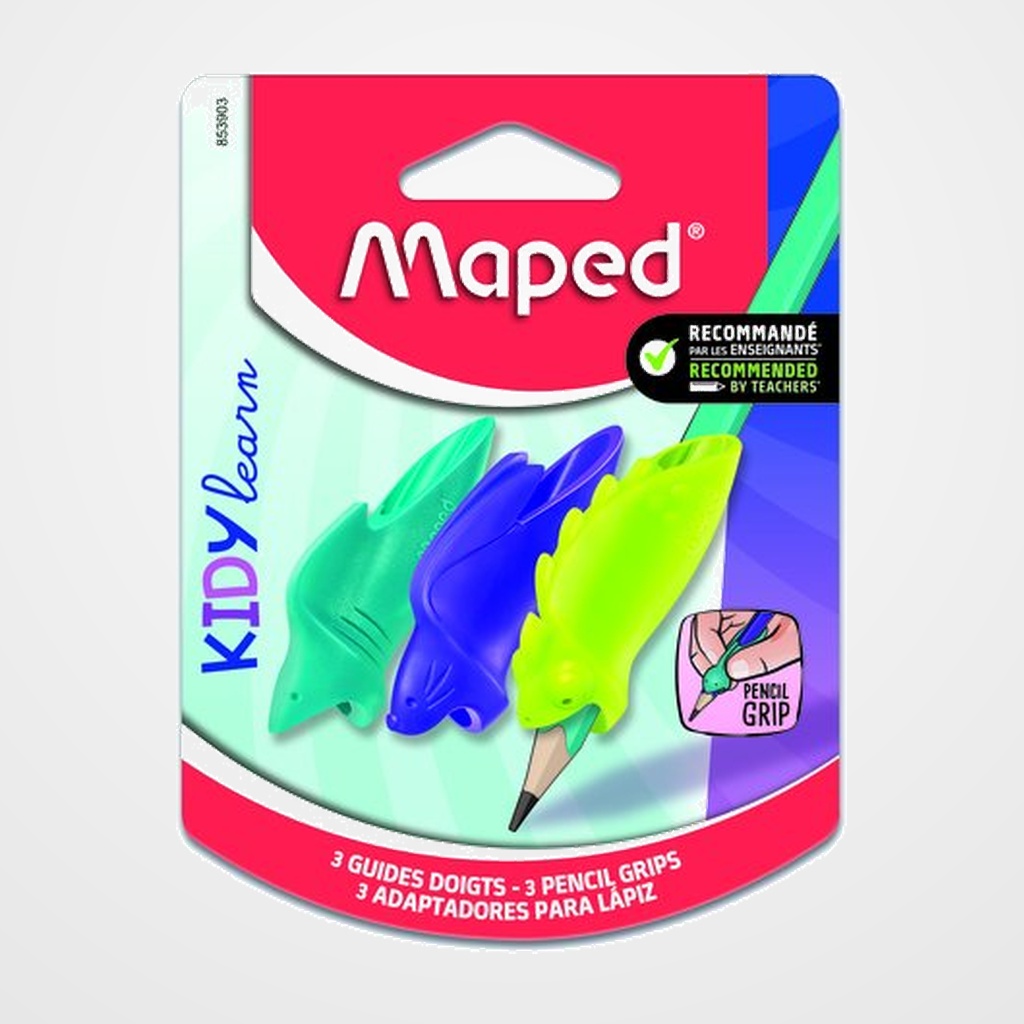 ADAPTADOR PARA LAPIZ  MAPED KIDY LEARN MIX ANIMALES BLISTER de 3