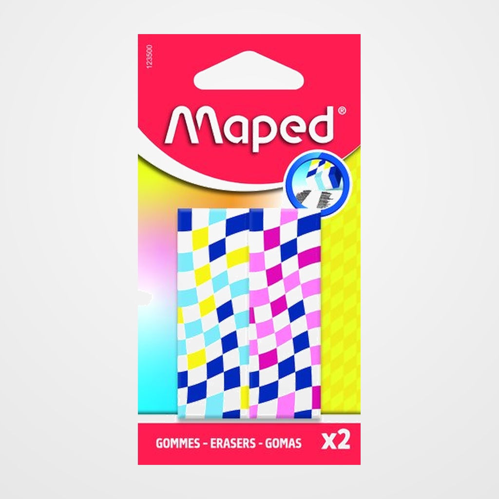 GOMA de BORRAR MAPED DAMERO BLISTER de 2