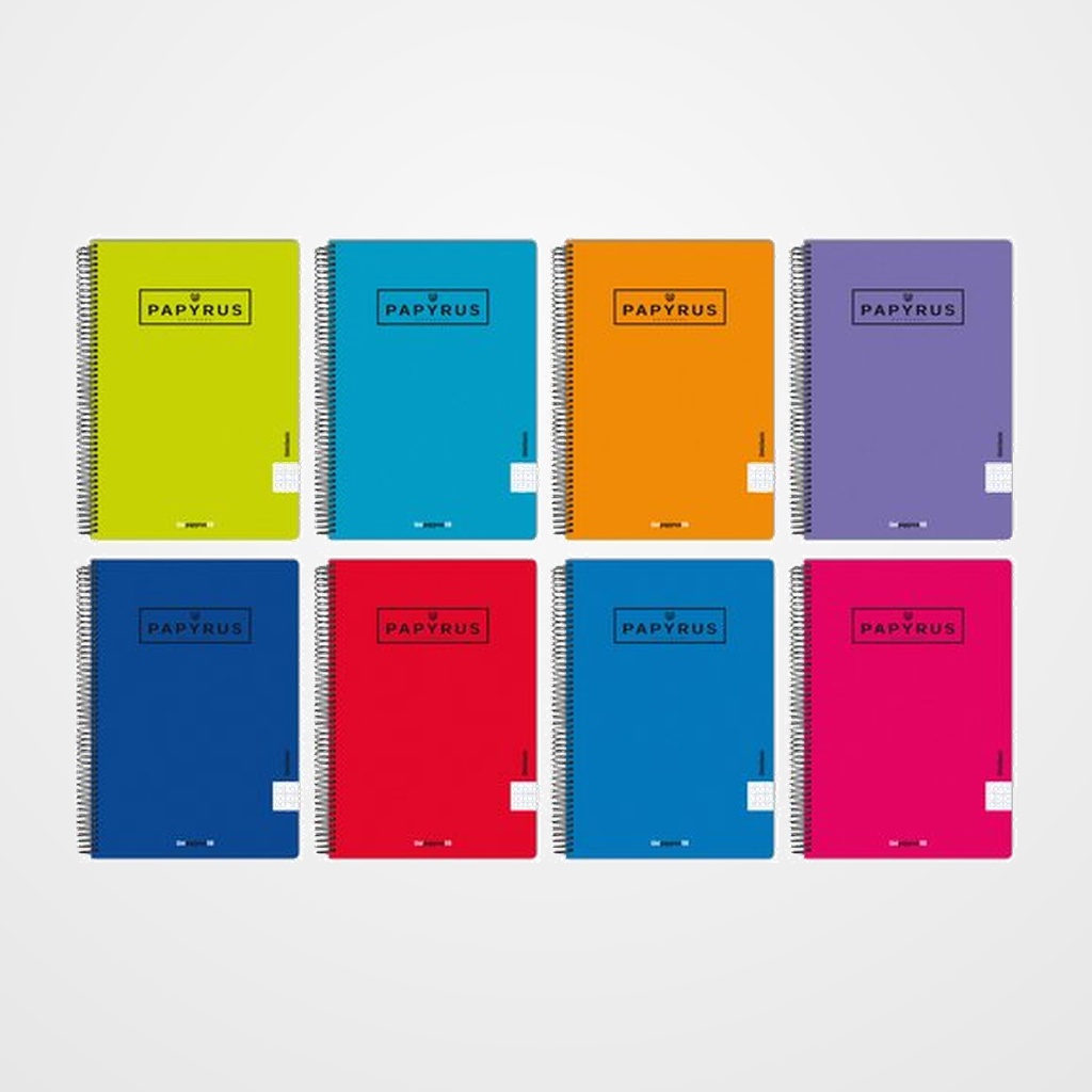 BLOC PAPYRUS UNICLAS tapa PP 4º 80h PAUTA 3.5 90g FUCSIA PAQUETE DE 5.