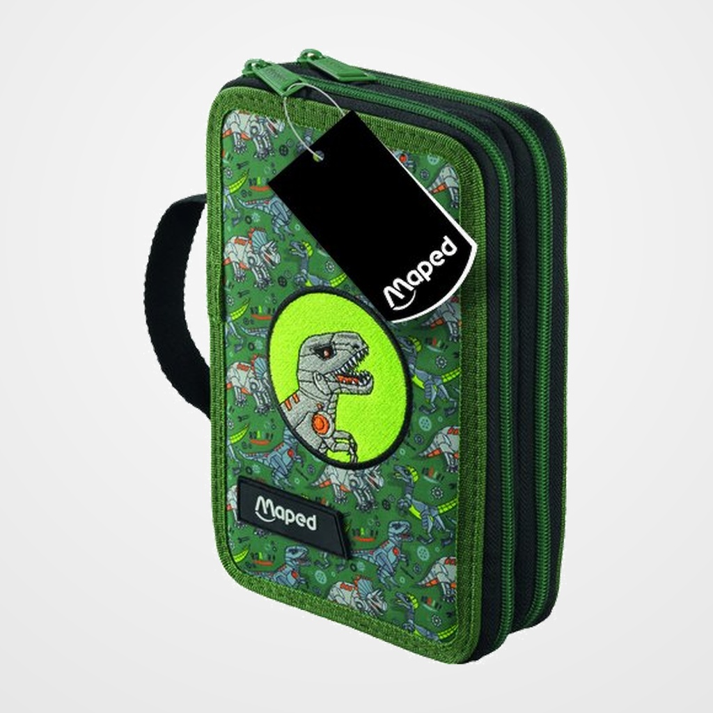 PLUMIER CREMALLERA MAPED 2 PISOS DINO 38 PIEZAS