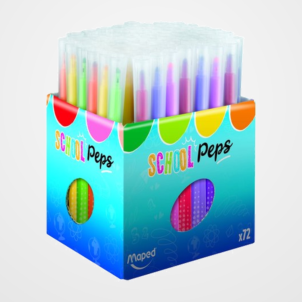 ROTULADOR FIBRA MAPED COLOR´PEPS LONG LIFE ULTRALAVABLE SCHOOL PACK de 72