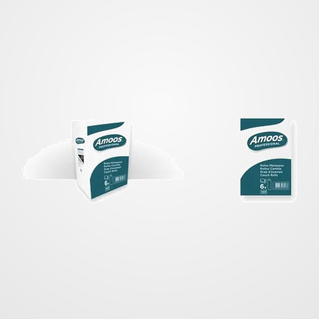 BOBINA DE PAPEL CAMILLA AMOOS PROFESSIONAL 2 CAPAS 150 SERVICIOS 0,60x60 METROS BLANCO