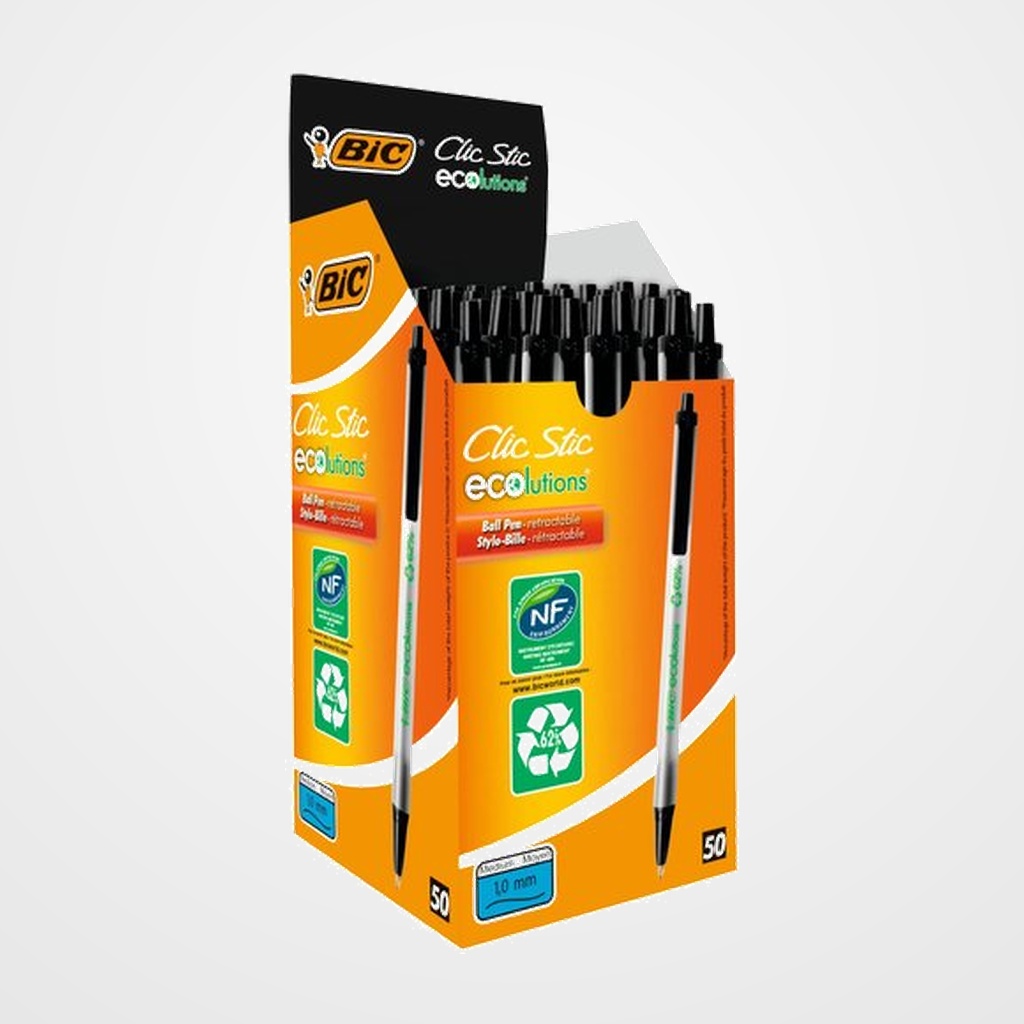 BOLIGRAFO BIC ECOLUTIONS CLIC STIC NEGRO
