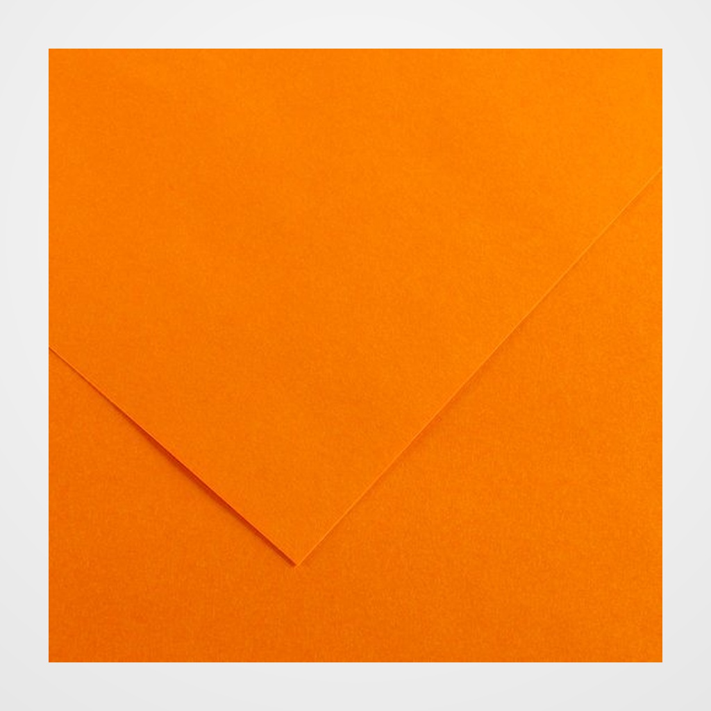 CARTULINA 70x100cm CANSON COLORLINE 220g LISO/FINO MANDARINA PAQUETE de 25