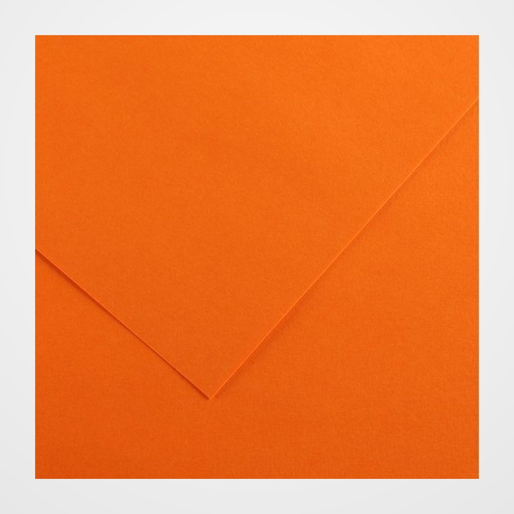 CARTULINA 70x100cm CANSON COLORLINE 220g LISO/FINO NARANJA PAQUETE de 25