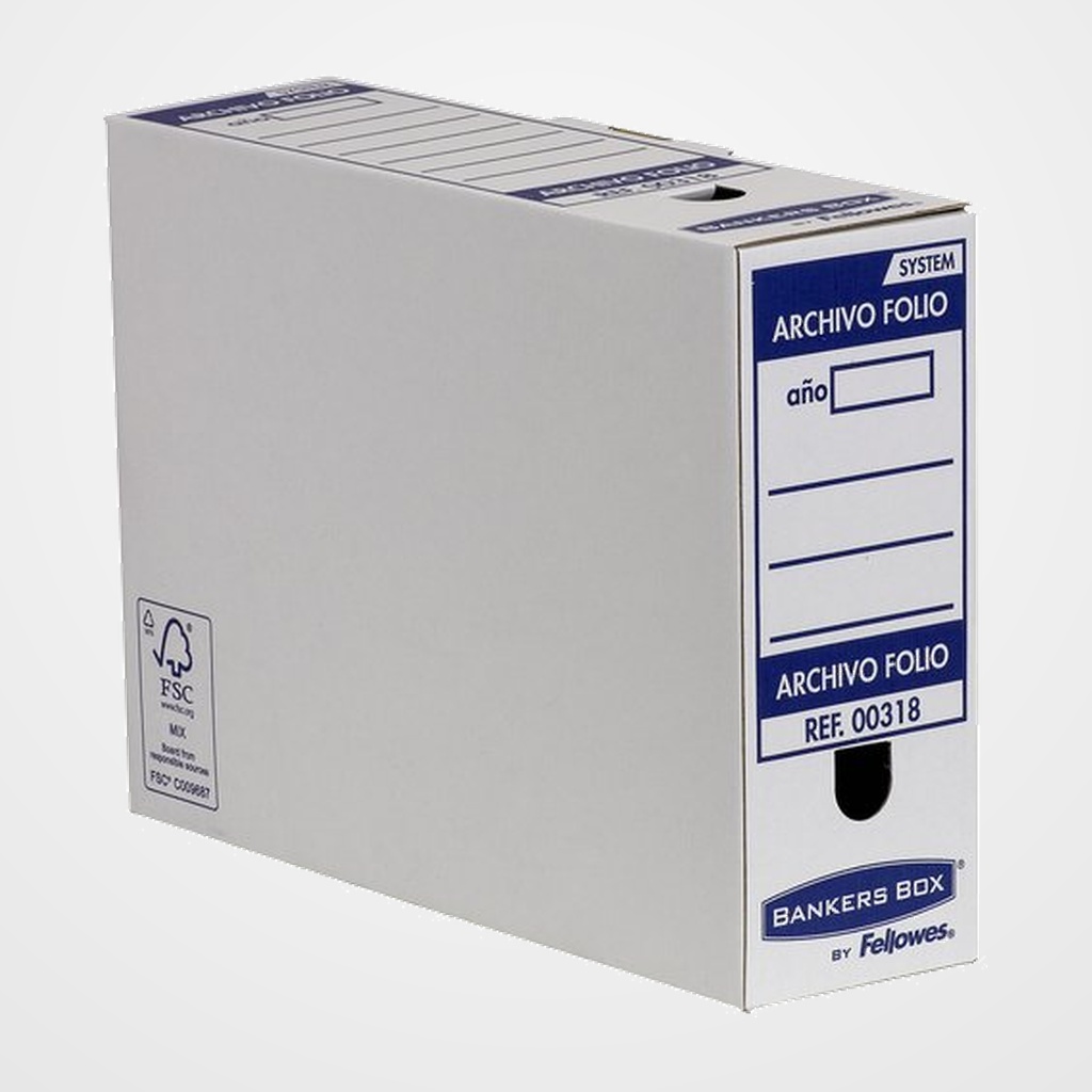 CAJA ARCHIVO DEFINITIVO CARTON FELLOWES BANKERS BOX Fº 100mm AZUL