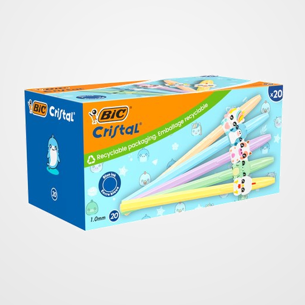 BOLIGRAFO BIC CRISTAL FIGURINE CAJA de 20