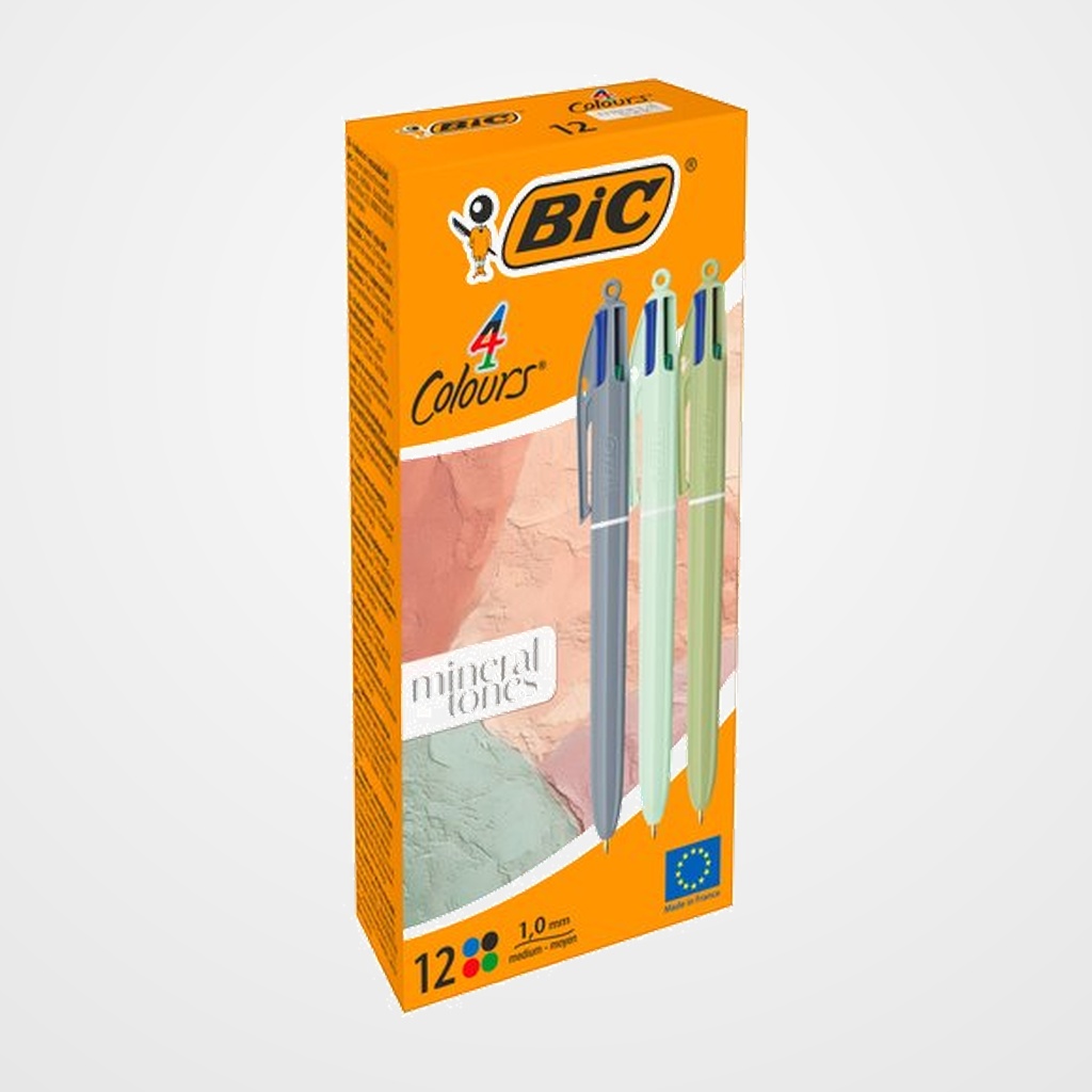 BOLIGRAFO de 4 COLORES BIC TONOS MINERAL