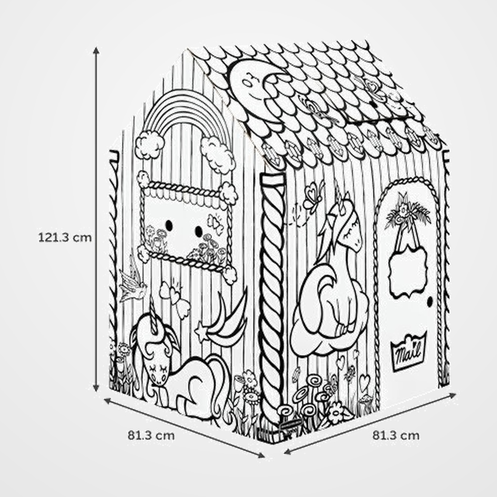 CAJA BANKERS BOX PARA PINTAR CARTON ECOLOGICO CASITA UNICORNIO