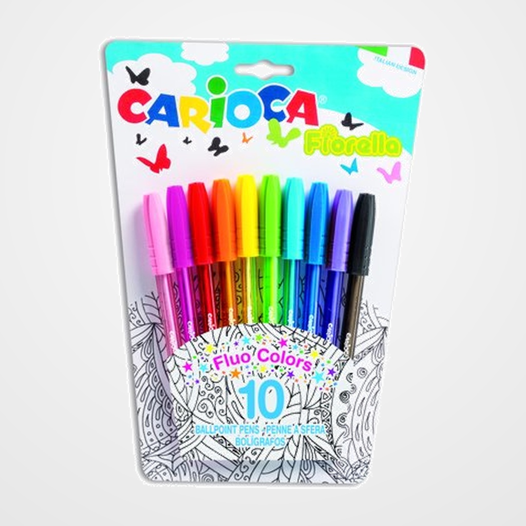 BOLIGRAFO CARIOCA FIORELLA FLUO SURTIDO estuche de 10