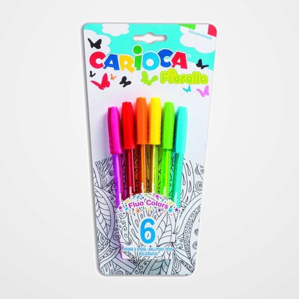 BOLIGRAFO CARIOCA FIORELLA FLUO SURTIDO estuche de 6