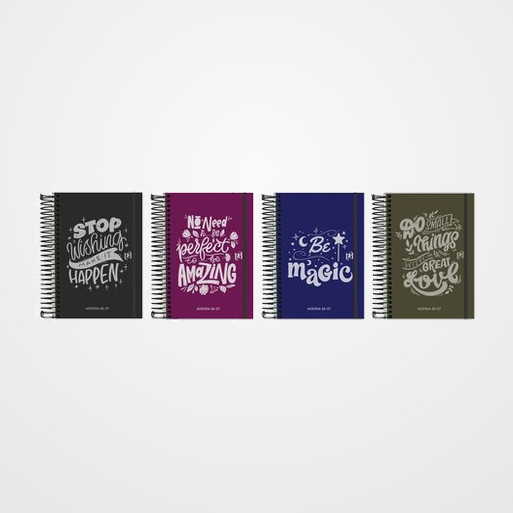 AGENDA ESCOLAR (2026-27) OXFORD BE INSPIRED ESPIRAL tapa EXTRADURA con GOMA 8º D/P SURTIDO (4 mod.)