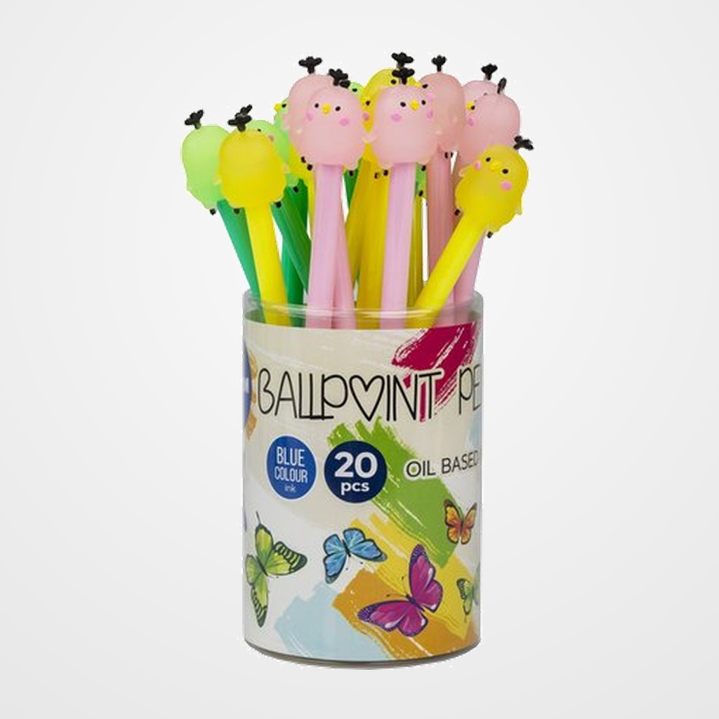[10101864] BOLIGRAFO CENTRUM FANCY CHICKEN BOTE DE 20 (tinta azul)