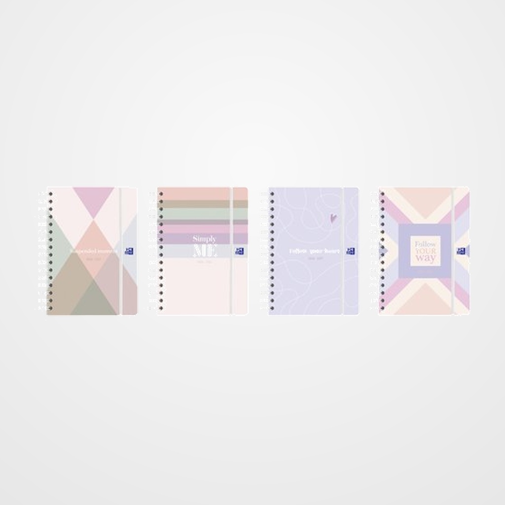 AGENDA ESCOLAR (2026-27) OXFORD CUTE WIRE-O tapa EXTRADURA con GOMA A5 D/P SURTIDO (4 mod.)