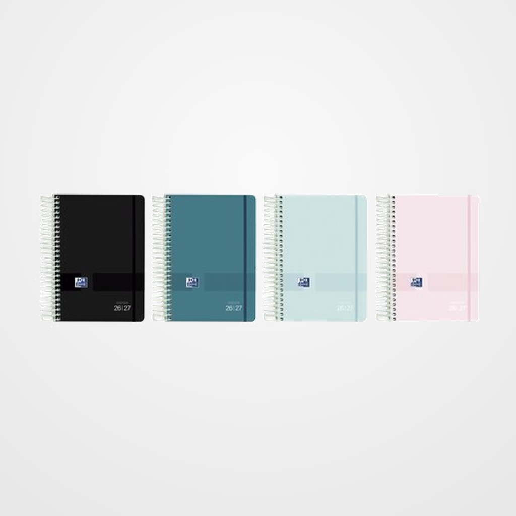 AGENDA ESCOLAR (2026-27) OXFORD LIVE&GO ESPIRAL tapa PP con GOMA 8º D/P SURTIDO (4 Col.)