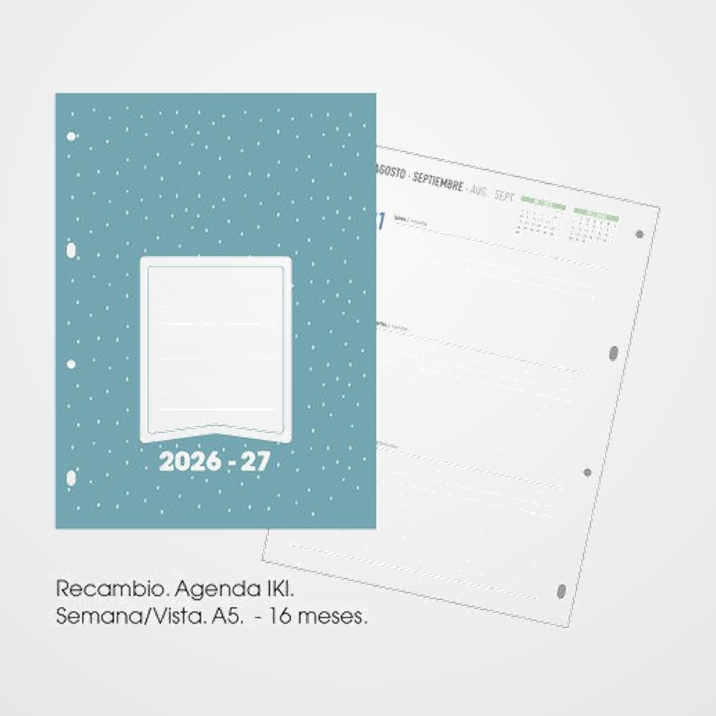 RECAMBIO AGENDA ANUAL (2026-27) SENFORT 16 MESES IKI 155x210 S/V
