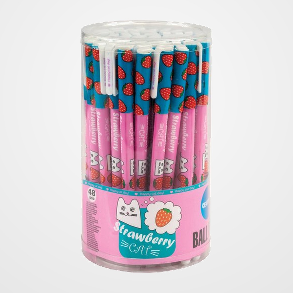 BOLIGRAFO CENTRUM STRAWBERRY CAT BOTE DE 48