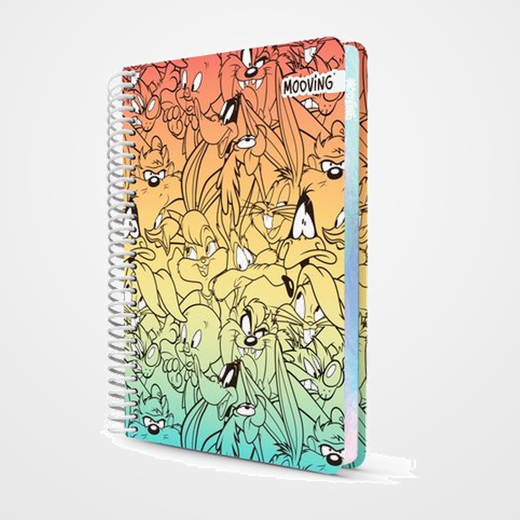 BLOC MOOVING PREMIUM tapa DURA 12x14,5cm 96h 80g CUAD.5x5 LOONEY TUNES SURTIDO (2 mod.)