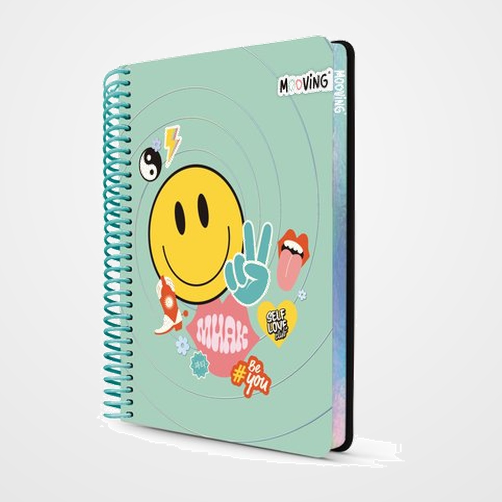 BLOC MOOVING PREMIUM tapa DURA 12x14,5cm 96h 80g CUAD.5x5 SMILE SURTIDO (2 mod.)