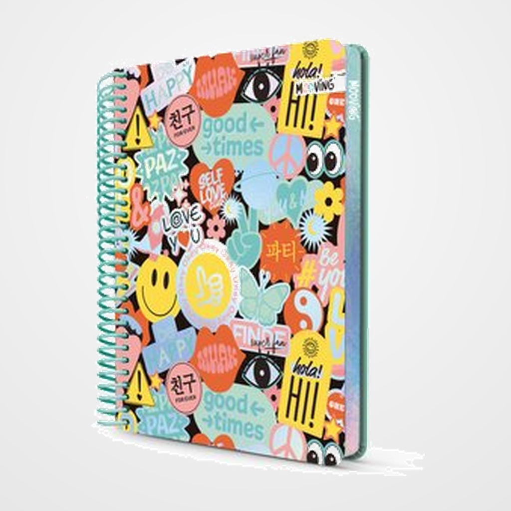 BLOC MOOVING PREMIUM tapa DURA 17x21.5cm 96h 80g CUAD.5x5 SMILE SURTIDO (2 mod.)