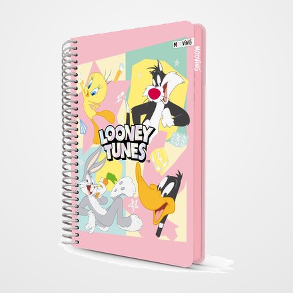 BLOC MOOVING PREMIUM tapa DURA 27,94x21,59cm 96h 80g CUAD.5x5 LOONEY TUNES SURTIDO (2 mod.)