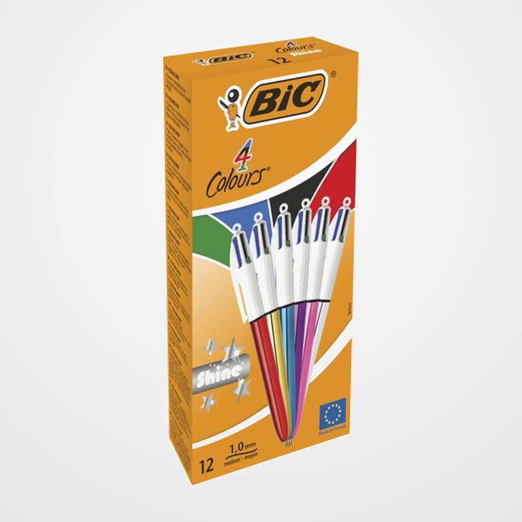BOLIGRAFO de 4 COLORES BIC SHINE SURTIDO