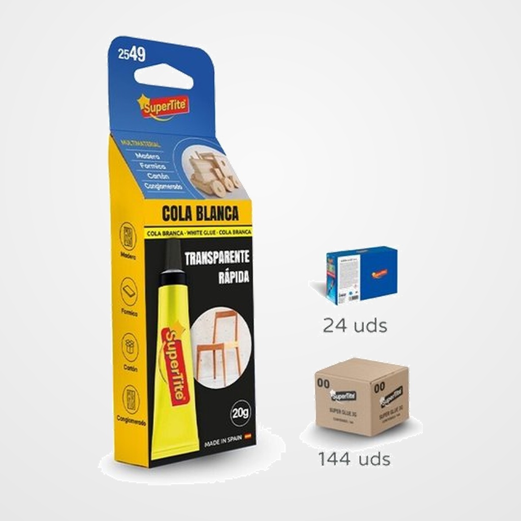 [23101535] COLA BLANCA/TRANSPARENTE SUPERTITE 20g