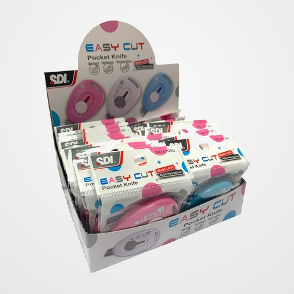 CUTTER SDI EASY CUT RETRACTIL SURTIDO BLISTER de 1 (3 col.)