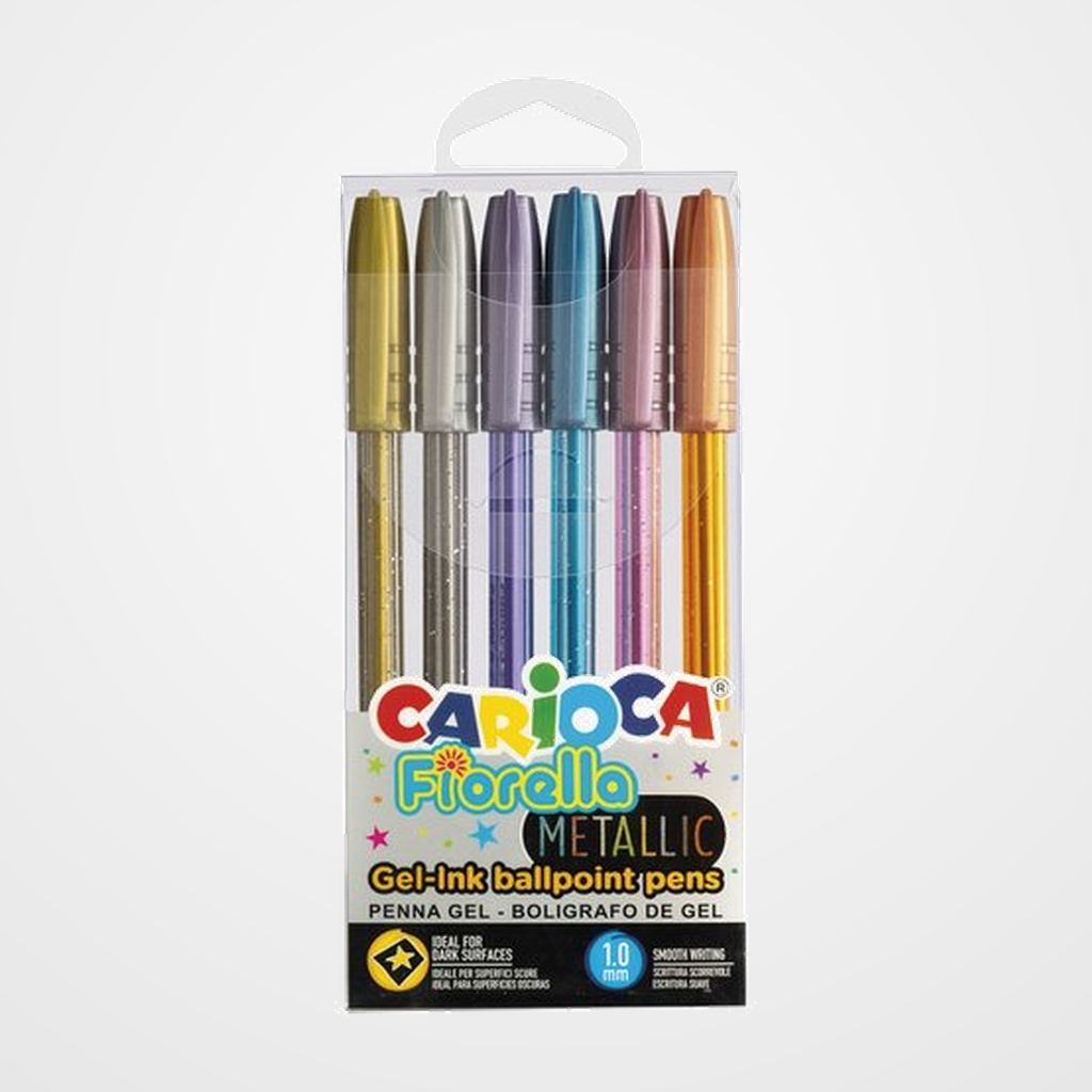 BOLIGRAFO CARIOCA FIORELLA GEL METALLIC BLISTER de 6