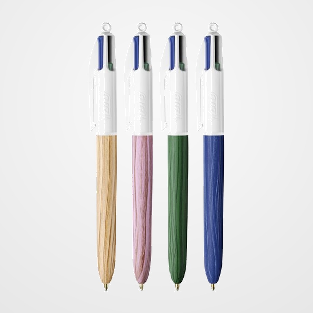 [10101846] BOLIGRAFO de 4 COLORES BIC WOOD