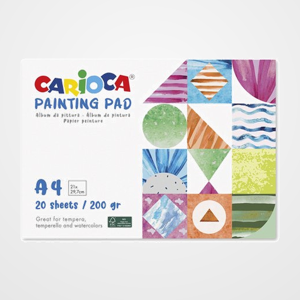 CUADERNO DE DIBUJO CARIOCA ENCOLADO GRANO FINO A4 200g 20h