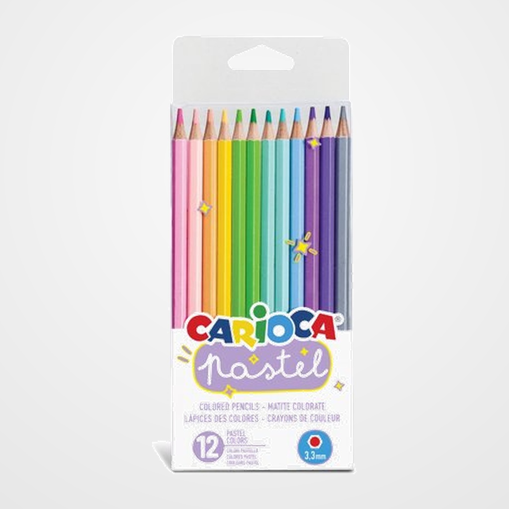 LAPICES de COLORES CARIOCA PASTEL ESTUCHE de 12