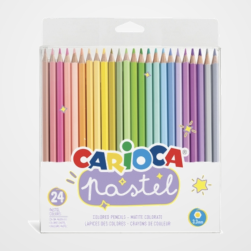 LAPICES de COLORES CARIOCA PASTEL ESTUCHE de 24