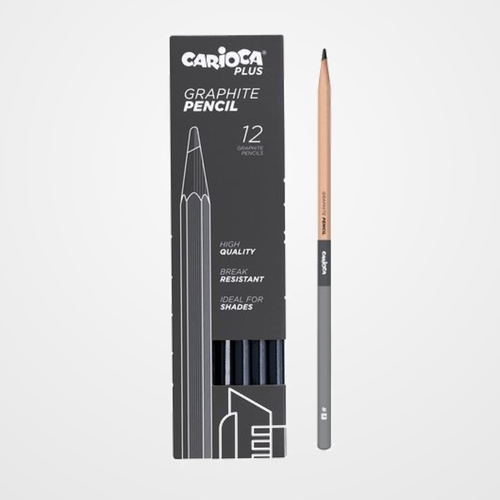LAPIZ de GRAFITO CARIOCA PLUS B CAJA de 12