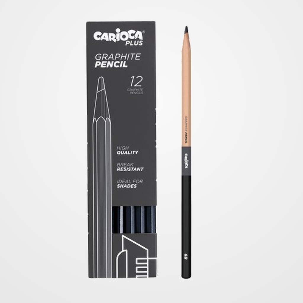 [12802700] LAPICES de GRAFITO CARIOCA PLUS 6B CAJA de 12
