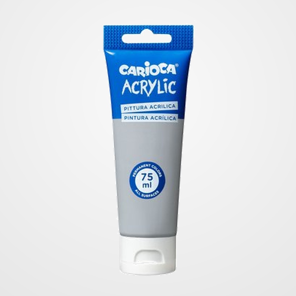 PINTURA ACRILICA CARIOCA 75 ml (tubo) PLATA