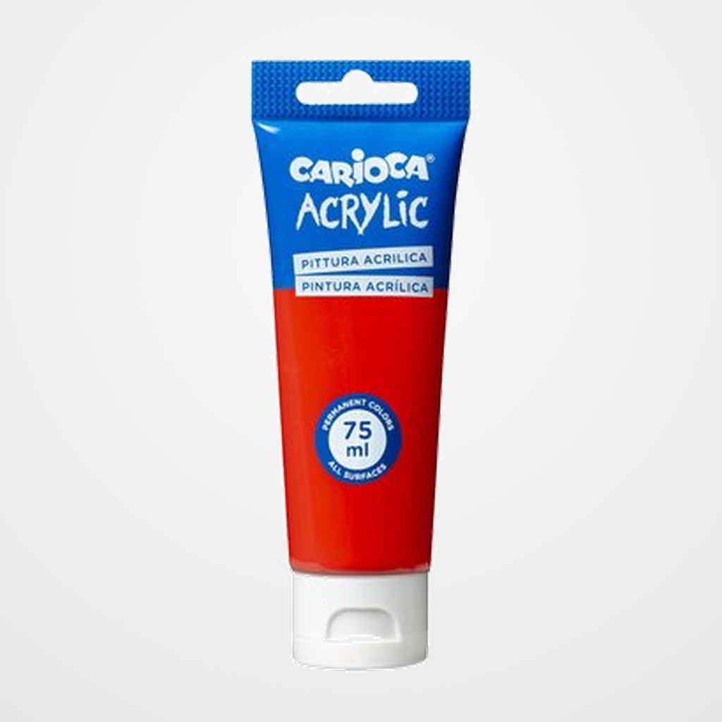 PINTURA ACRILICA CARIOCA 75 ml (tubo) ROJO