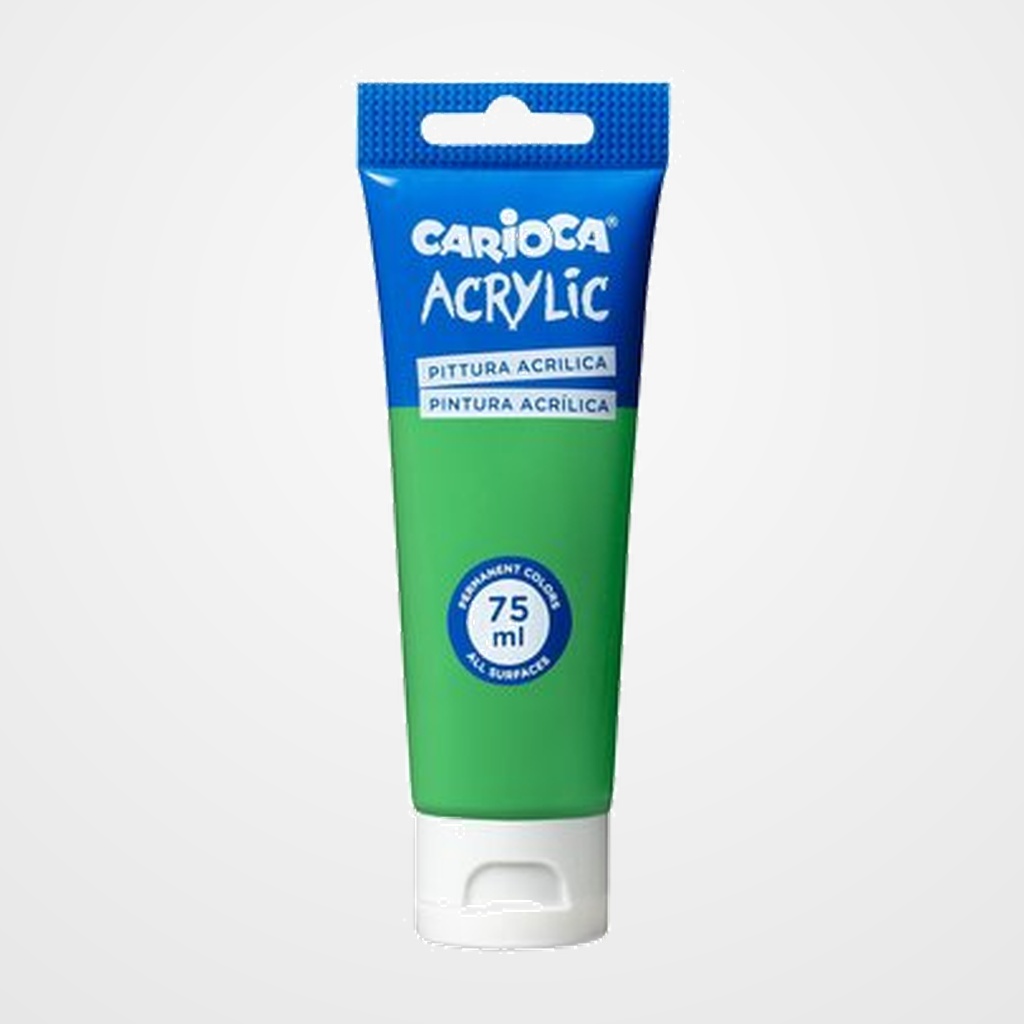 PINTURA ACRILICA CARIOCA 75 ml (tubo) VERDE BRILLANTE