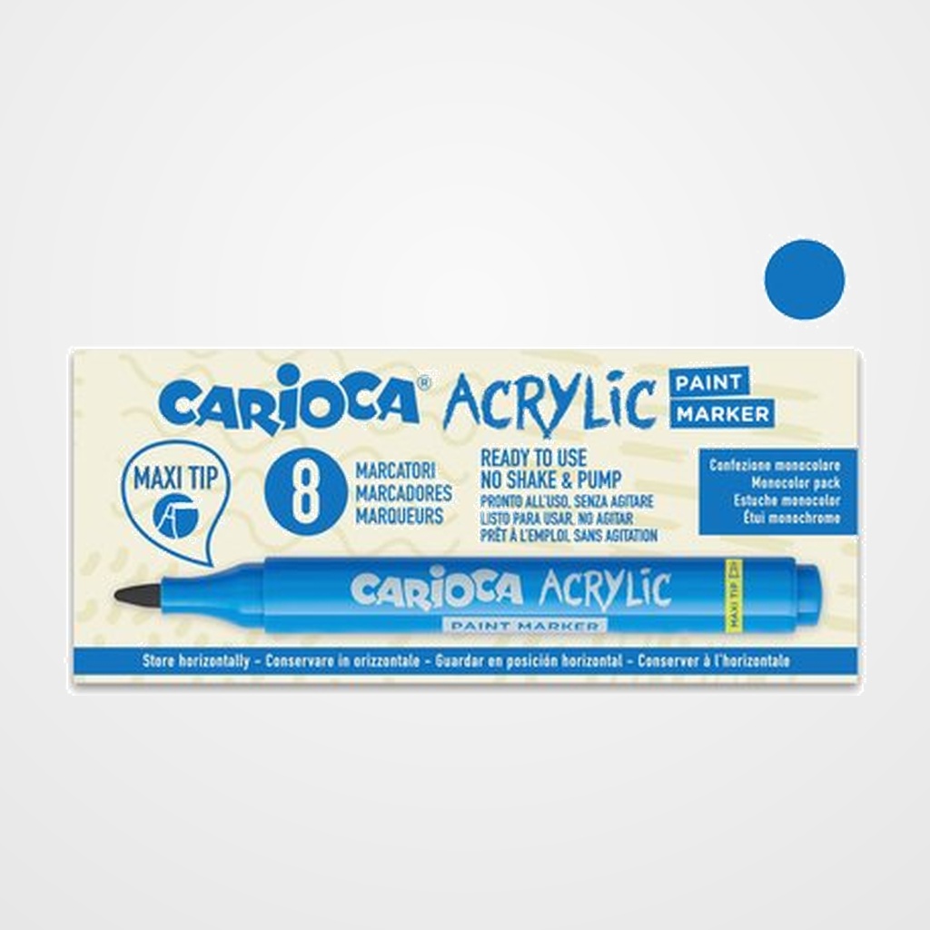 ROTULADOR ACRILICO CARIOCA PAINT MARKER PUNTA MAXI AZUL